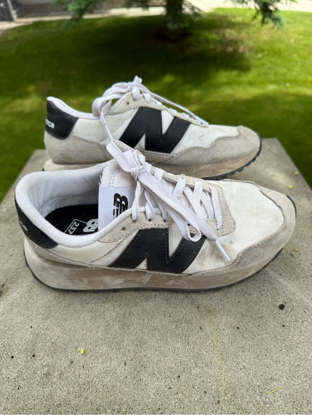 New Balance White Gray and Black Retro Athletic Sneakers